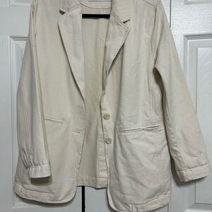 Calvin Klein Off-White Single-Breasted Blazer